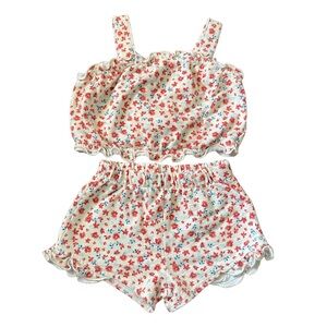 Old Navy Sleeveless Ruffle-Trim Floral Top & Shorts Set for Toddler 18-24 Month